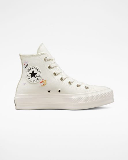 Women's Converse Chuck Taylor All Star Lift Butterfly Wings High Top Platform Shoes Beige / Pink | AU 10486C